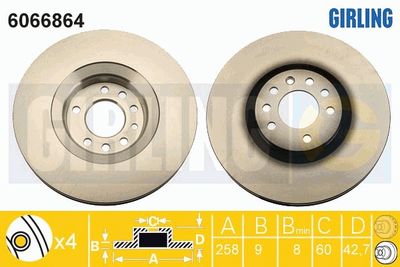 6066864 GIRLING Тормозной диск