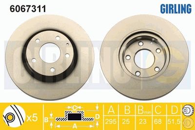 6067311 GIRLING Тормозной диск