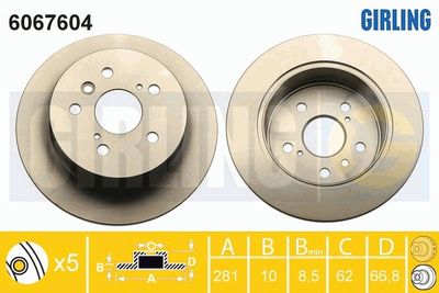 6067604 GIRLING Тормозной диск