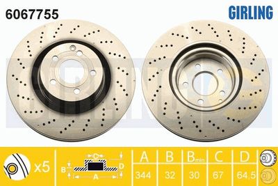 6067755 GIRLING Тормозной диск