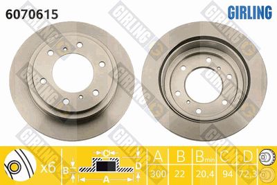 6070615 GIRLING Тормозной диск