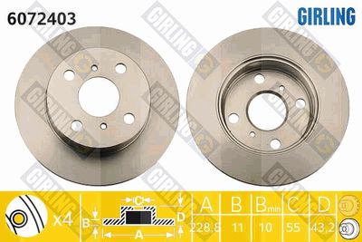 6072403 GIRLING Тормозной диск