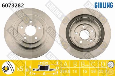 6073282 GIRLING Тормозной диск