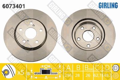 6073401 GIRLING Тормозной диск