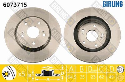 6073715 GIRLING Тормозной диск