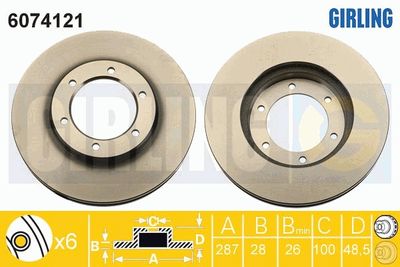 6074121 GIRLING Тормозной диск