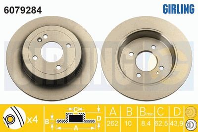 6079284 GIRLING Тормозной диск