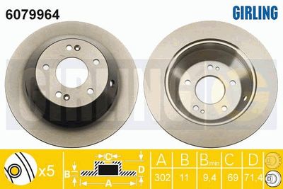 6079964 GIRLING Тормозной диск