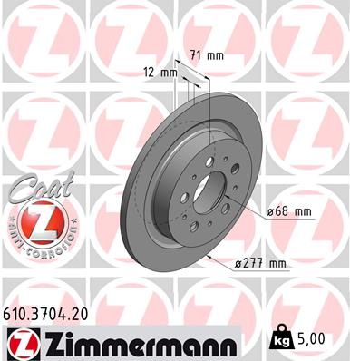 610370420 ZIMMERMANN Тормозной диск