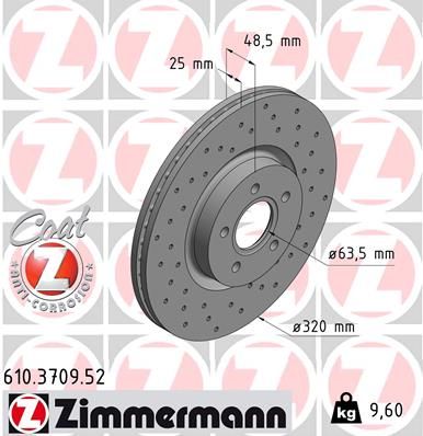 610370952 ZIMMERMANN Тормозной диск