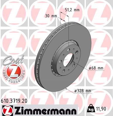 610371920 ZIMMERMANN Тормозной диск