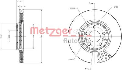 6110002 METZGER Тормозной диск