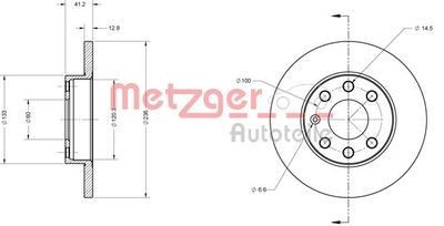 6110014 METZGER Тормозной диск