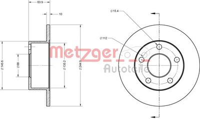 6110017 METZGER Тормозной диск