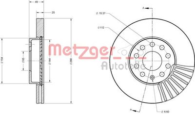 6110021 METZGER Тормозной диск