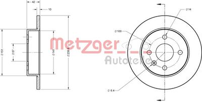 6110022 METZGER Тормозной диск