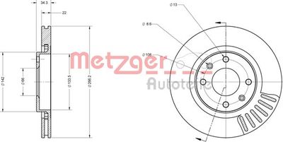 6110023 METZGER Тормозной диск