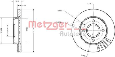 6110025 METZGER Тормозной диск