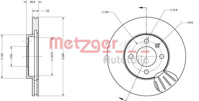 6110026 METZGER Тормозной диск