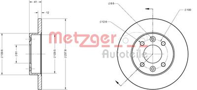 6110034 METZGER Тормозной диск