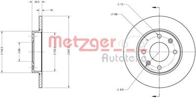 6110037 METZGER Тормозной диск