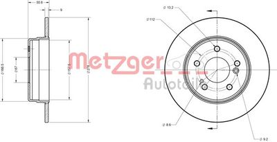 6110039 METZGER Тормозной диск