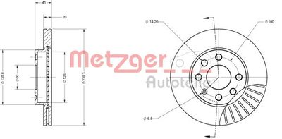 6110054 METZGER Тормозной диск