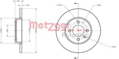 6110056 METZGER Тормозной диск