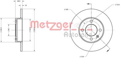 6110060 METZGER Тормозной диск