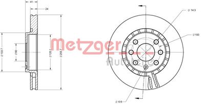 6110062 METZGER Тормозной диск