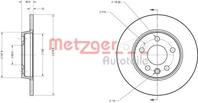 6110063 METZGER Тормозной диск