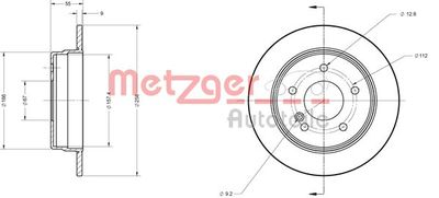 6110064 METZGER Тормозной диск