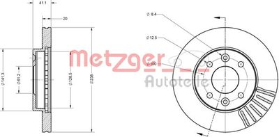 6110071 METZGER Тормозной диск