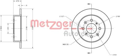 6110081 METZGER Тормозной диск