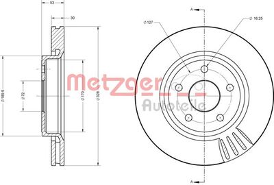 6110086 METZGER Тормозной диск