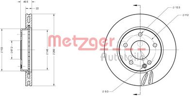 6110089 METZGER Тормозной диск