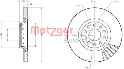 6110100 METZGER Тормозной диск