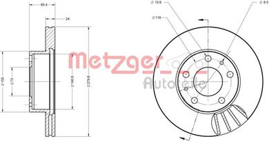 6110104 METZGER Тормозной диск