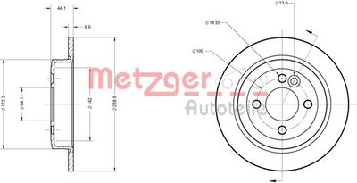 6110105 METZGER Тормозной диск