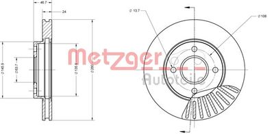 6110109 METZGER Тормозной диск