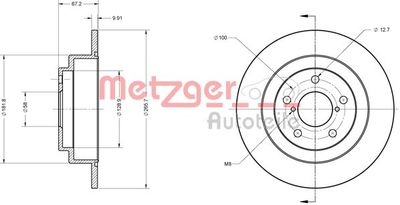 6110110 METZGER Тормозной диск