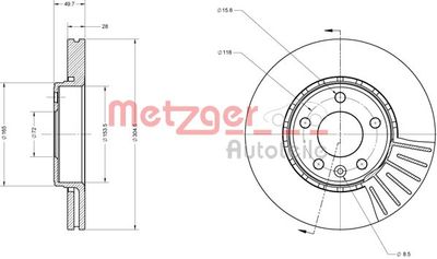 6110112 METZGER Тормозной диск