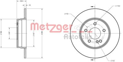 6110115 METZGER Тормозной диск