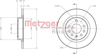 6110119 METZGER Тормозной диск