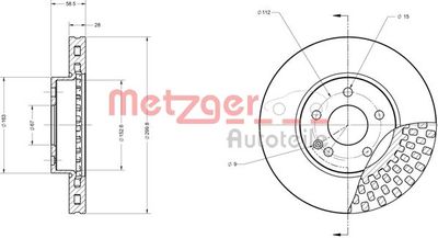 6110121 METZGER Тормозной диск