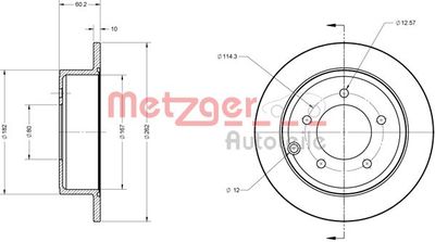 6110122 METZGER Тормозной диск