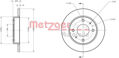 6110123 METZGER Тормозной диск