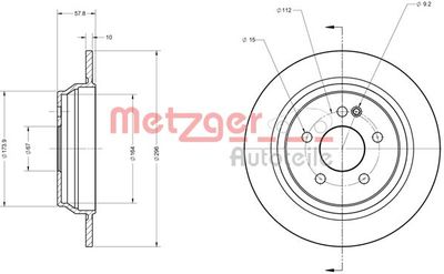 6110126 METZGER Тормозной диск