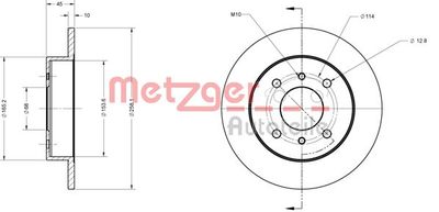 6110139 METZGER Тормозной диск