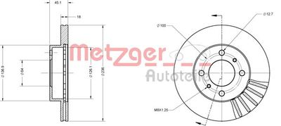 6110143 METZGER Тормозной диск